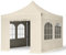 TOOLPORT Faltzelt Faltpavillon Professional 3x3 m mit 4 Seitenteilen - ALU Pavillon Partyzelt in Creme
