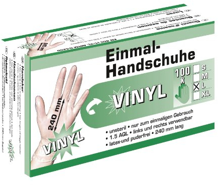 Kerbl Gants à usage unique vinyle transparent, taille M