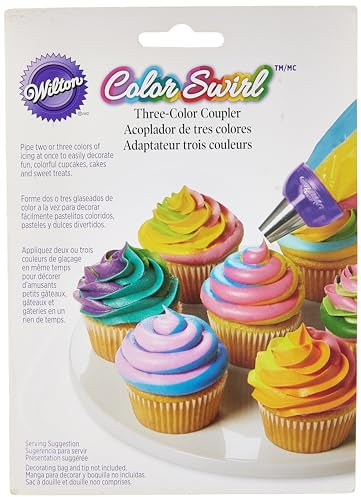 Wilton ColorSwirl Adattatori per Beccucci da Pasticceria Tre-Colori, Spruzzare 3 Colori Contemporaneamente, Adattatore 3-Colori-In-1, Accessori per Decorare Cupcake, Torte e Dolci