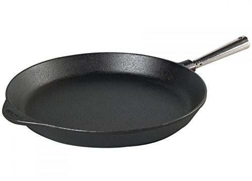 Skeppshult stekpanna rostfritt stål handtag stekpanna serveringspanna/grillpanna gjutjärn Prymo mikrofiberduk färg stekpanna storlek 28 cm