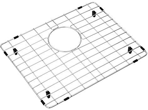 MONSINTA Stainless Steel Kitchen Sink Grid and Protector - 17 3/4 x 13 11/16 With Rear Drain for Single Bowl - Bottom Grid