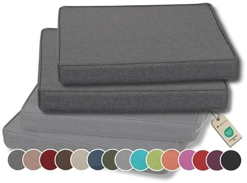 Gutekissen Coussin de Chaise Coussin d'assise pour chaises/bancs pour la Maison et Le Jardin Coussin de Jardin Coussin d'assise Plusieurs Couleurs FK5 (45x45, Anthracite, 2)