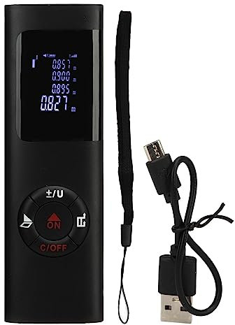 Telémetro Electrónico, Medidor de Distancia Láser 0.05-60M, Buscador de Rango de Herramientas de Medición Digital con Mango Portátil, para el Hogar, la Construcción, la Industria