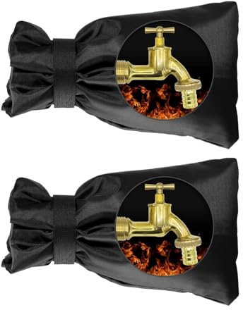 Yuqilin 2 Pièces Protection Robinet Exterieur Contre le Gel Réutilisable Protection Robinet Gel éPaissir Protège Robinet Extérieur Imperméable Protège Housse(Noir)