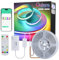 OULARA RGB Smart IC COB LED Streifen 10M,Adressierbar 24V Farbwechselnd led Strip Kompatibel mit Alexa/Google,Mehrfarbige Flexible LED Bandlicht Set mit Musik Modus für Party Dekoration