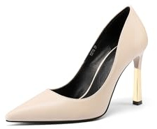 QUEEN HELENA Décolleté con Tacco Alto Scarpe Eleganti Donna K3719 (Nude Pu, Sistema Taglie Calzature EU, Adulto, Donna, Numero, Media, 39)