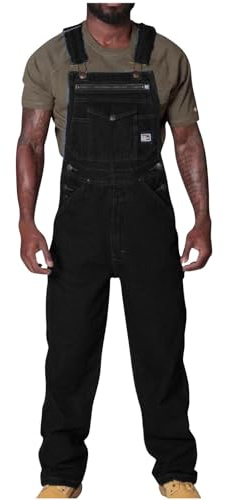 Dungarees Mens Relaxed Fit Denim Overalls Bib and Brace Jeans Overall Adjustable Straps Multiple Pockets Jumpsuit Heavy Duty Workwear Fishing Trousers for Men Large M-5XL