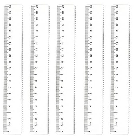 JRYXDS Lot De 5 Règles En Plastique Transparent De 20 Cm Avec Graduations Métriques Et Pouces, Graduations En Centimètres, Pour L'École, Le Bureau, La Maison
