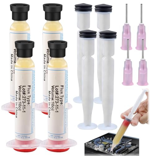 IWIDYA 4 Pezzo RMA-223 Flussante per saldatura a stagno,10ML Flussante No-Clean Senza Piombo a base di Rosin,per Saldatura di Telefoni, BGA, SMD, PCB, Ecc.Riparazione Elettronica (C)