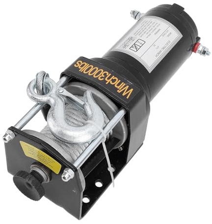 Aramox Treuil électrique 12 V avec Forte Torsion pour Véhicules Tout-terrain, Force de Traction Nominale de 3 000 Lb, Idéal pour le Remorquage et le Transport