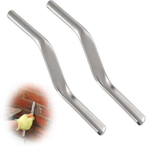 Double End Brick Jointer 2 PCS - Stainless Steel Pointing Trowel & Bricklaying Tools for Mortar Finishing, Barrel Jointer for Builders and Masons