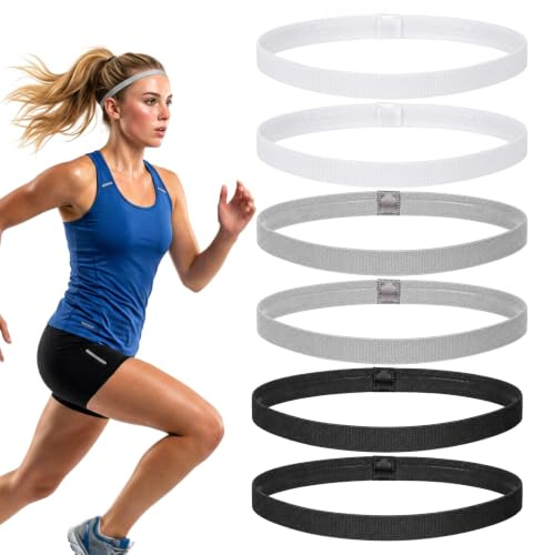 Thinp Hårband, män, sporthårband för kvinnor, tunt svettband, panna, 6 stycken