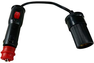 Htc - PRISE AC DOUBLE EMBOUT AVEC INTERRUPTEUR + FICHE FEMELLE 12/24V - 8A