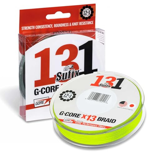 Sufix Tresse 13 Brins 131 G-Core - 150m - D.0.19mm - R.11.4Kg - Neon Chartreuse - ASU640405