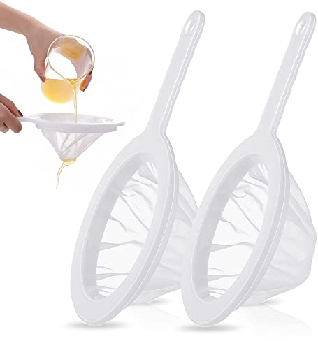 ASTER 2-Piece Plastic Nylon Fine Mesh Strainer - Ultra-Fine Nylon Sieve Colander, 200 Mesh Milk Juice Filter
