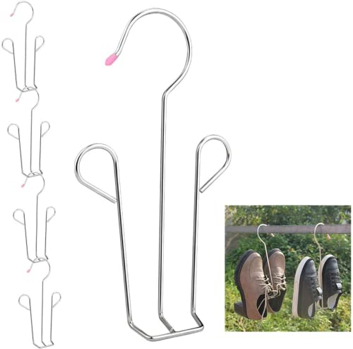 YYUNANG 4er-Pack Edelstahl Haken Schuhbügel Schuhhalter Boot-Organisator,Organizer Haken Zum Trocknen und Aufbewahren,multifunktionale Schuhhaken,anschließba,platzsparend