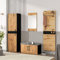 ModernLuxe Garderoben Set 4-teilig mit Spiegel und Sitzbank, Garderobenmöbel, Stylishe Kompaktgarderobe mit 4 Kleiderhaken, Stangen und Ablage, Praktischer Wandgarderobe