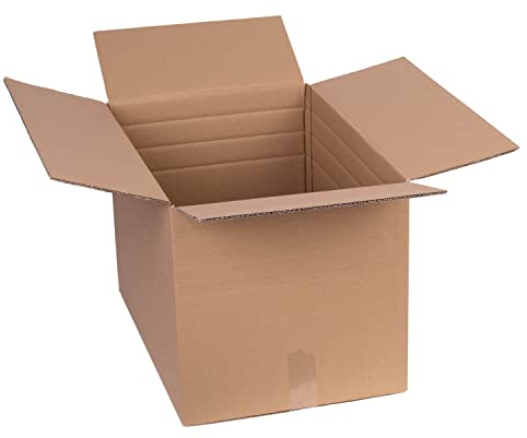 smiley pack 5 Stück Faltkartons 600 x 400 x 400 mm zweiwellig mit Höhenriller braun Versandkarton Verpackungskartons 60 x 40 x 40 cm aus Wellpappe 2 wellig Karton Pappkarton Versandbox Paket