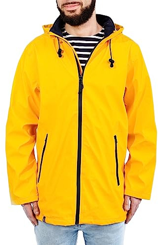 Breizh Ocean - Ciré Homme, du XS au 4XL, Création Française SARZEAU, Coutures Impermeables, Veste Imperméable Homme avec Doublure Rayée de Style Marinière avec Grande Taille Disponible