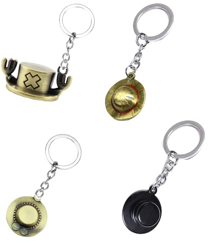 Ubephant schlüsselanhänger, keychain, anime schlüsselanhänger, 4 stück strohhut anime schlüsselbund, Cartoon Schlüsselbund für Kinder Fans