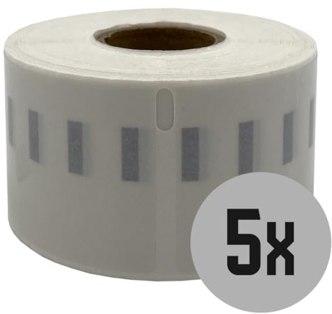 DULA Dymo-kompatible Etiketten, Transparent, 99013, S0722410, Adressetiketten, 5 Rollen, 36 x 89 mm, 260 Etiketten pro Rolle