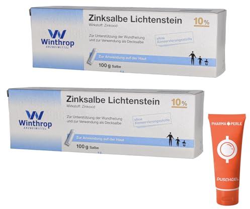 Zinksalbe Lichtenstein 10% 2x 100g I Wundsalbe zur Unterstützung der Wundheilung I nässende, juckende Wunden oder Schrunden I Spar Set mit Pharma Perle give-away