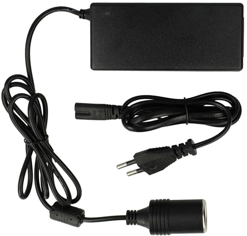 vhbw Netzadapter Eurostecker auf Zigarettenanzünder-Buchse kompatibel mit Dometic Waeco CoolFreeze CDF16 Kühlbox mit Bordnetzstecker