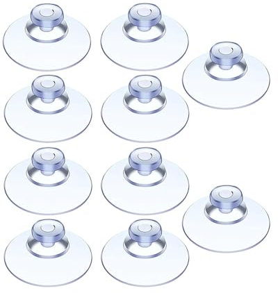 IPNSDON Confezione da 10 Ventose, Ventose per finestre, Clip per Ventosa, Ventose Senza Gancio, robuste e pratiche, Adatte per finestre, Piastrelle, Decorazioni per Auto, Bagno, Trasparente (20 mm)