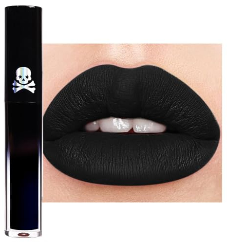 GL-Turelifes Rossetto opaco per Halloween, rossetto impermeabile, nero, verde, blu, viola, in velluto, per mascherate, SFX, costume, cosplay, Halloween, trucco (12, 1 pezzo)