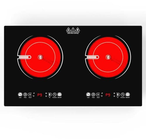VBGK 2 Burner Electric Cooktop,110V 2400W Electric Stove Top with Touch Control,9 Heating Level,Timer & Kid Safety 2 burner cooktop.