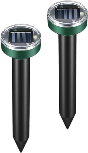 COMBLU Maulwurfschreck, Ultraschall-Solarabwehrmittel für den Außenbereich, Rasen, Garten, Höfe, Gophers, Maus, Maulwurf, Ratten, Wühlmäuse, Schlangen und Nagetiere (2 Stück)