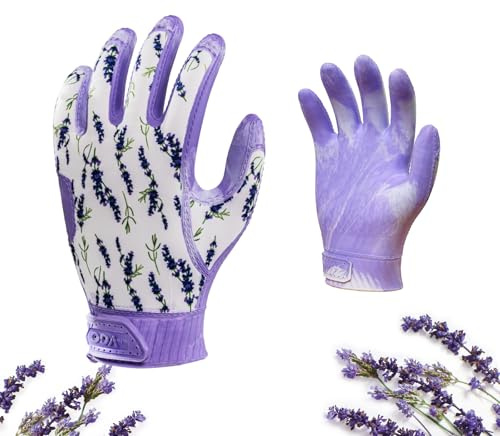 Vgo... 1 Pair Women's Gardening Gloves NGG X1 with fresh rich aromas, Flexible Anti-Slip Gloves for Planting & Pruning in Wet/Dry conditions, Non-stitching Seamless Patented Design (TP1130-FM)