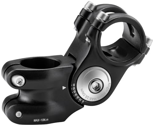 Fahrradlenker Vorbau, Lenkererhöhung Fahrrad 31.8mm*75mm, Fahrradlenker erhöhung Aluminium ± 60°Einstellbar, lenkervorbau verstellbar Sechseckiges Lochdesign, fahrrad lenker erhöhen für Mountainbike