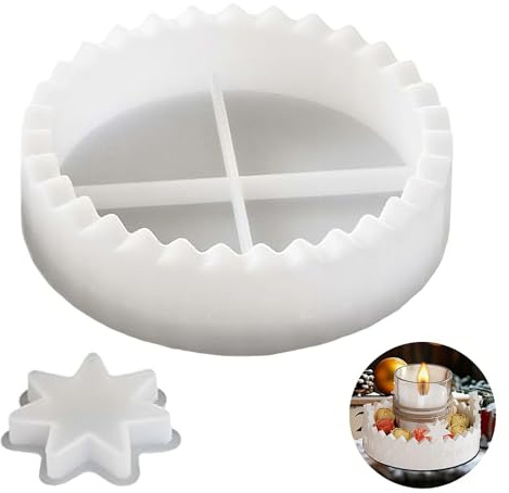 KLINNA Set di stampi in silicone per fai da te calendario dell'Avvento e corona dell'Avvento, grandi stampi in silicone per Natale come portacandele creativo, ideale per intonaco da versare