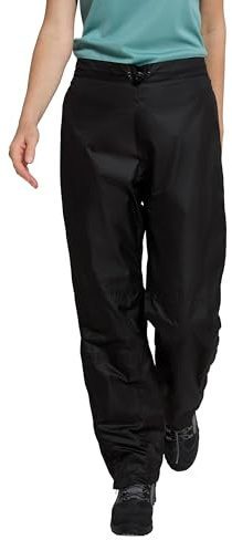 Mountain Warehouse Spray Womens Waterproof Trousers - Mesh Lined Pants, Ripstop Bottoms, Half Zip Side Legs Overtrousers - for Autumn Winter, Travelling & Outdoors Black 16