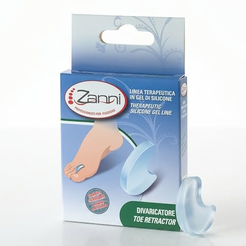 Zanni Divaricatore Interdigitale in Gel di Silicone, Separatore Dita Piede Antidolore, Anti Calli e Occhi di Pernice, Distanziatore Dita Piedi Lavabile e Riutilizzabile, Made in Italy (M 37/41)