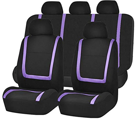 HotYou Car Seat Covers, Full Set Front & Rear Universal Resistant Covers Set, Auto Interior Accessories Universal Car Seat Cover Protector,Removable and washable,Purple