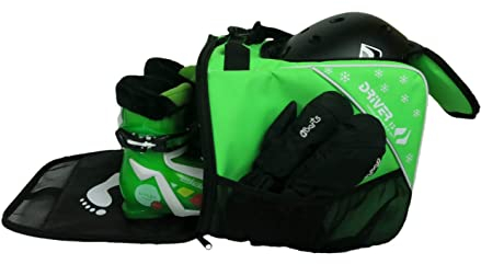 Driver13 Kinder Skistiefeltasche, Designed in Deutschland und seit vielen Jahren bewährt (grün)