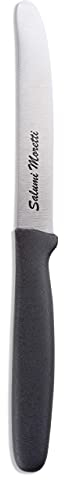 Moretti® Coltelli da Tavola | Lama Liscia da 10 cm | Acciaio Inox AISI 420C Temperato HRC 54/56 | Punta Rotonda per Salumi Carne E Nduja (1)