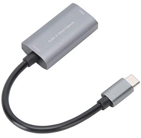 ASHATA Carte de Capture Audio vidéo, Carte d'acquisition vidéo HDMI 1080p, Adaptateur vidéo HDMI vers USB-C 4K de Type C, pour téléphones, pour Consoles de Jeux, pour Game Live, pour caméras, etc.