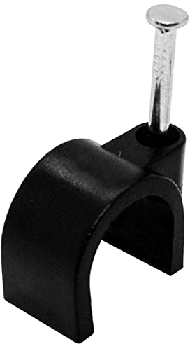 Lumonic 100x Nagelschelle 10mm für Kabel schwarz - Kabelschelle mit 22mm Nagel z.B. zur Befestigung an der Wand - Kabelklemmen verschiedene Größen 4-14mm