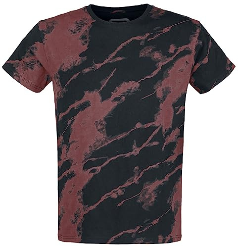 RED by EMP Uomo Maglietta Batik Nera e Rossa M