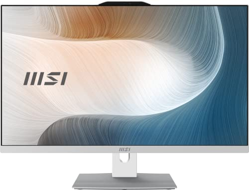 MSI Modern AM272P 12M-022EU – Ordenador All In One 27”, CPU i5-1240P, DDR4 8GB, 512G M.2 PCIe SSD, Windows 11 Pro, Color Blanco