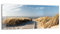 DEQORI Glasbild Echtglas | Motiv Strandaufgang am Meer | horizontal einteilig 125x50 cm | schöne Dekoration | Wandbild für Wohnzimmer, Schlafzimmer, Flur & Küche | moderne Wanddeko