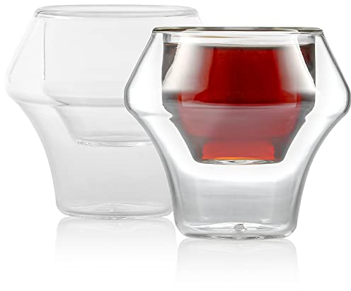 MHW-3BOMBER Espressotassen Espresso Gläser Doppelwandige Glas-Kaffeebecher 2er-Set Shot-Glas Isolierte Kaffee-Tee-Tasse Home Barista Kaffee Zubehör G5058