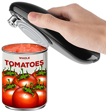 Umm Apriscatole Elettrico, Apriscatole One Touch, Apriscatole Automatico con Rotazione a 360° e Arresto Automatico, Apriscatole per Ristorante, Apriscatole Elettrico per Anziani, Bambini, Mani Artrit