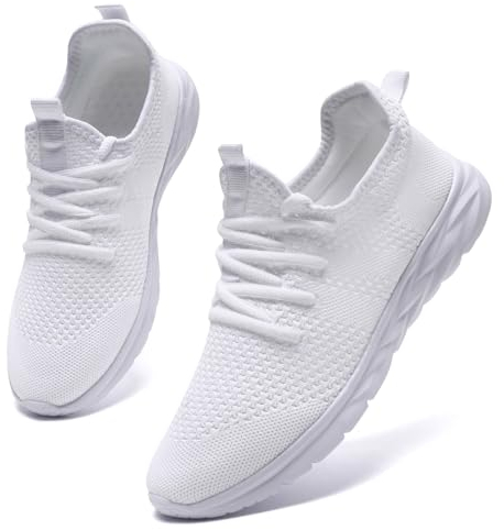 AZSDXS Leicht Turnschuhe Sportschuhe Damen Sneaker Atmungsaktive Hallenschuhe Sommer Schuhe Laufschuhe Outdoor für Fitness Tennis Jogging Bequem Straßenlaufschuhe Weiße 37