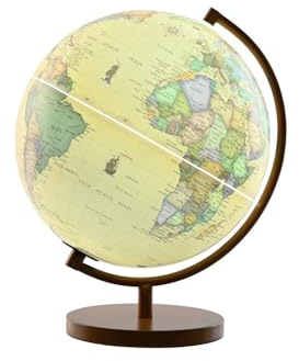 GLOBO TERRAQUEO PVC 26X25X34 CON LUZ MARRON
