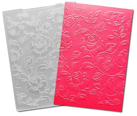 arriettycraft Rosor, bakgrund, plastpräglingsmappar för korttillverkning, blommiga blommor, präglingsmapp för presentbricka, papper, hantverk, heminredning