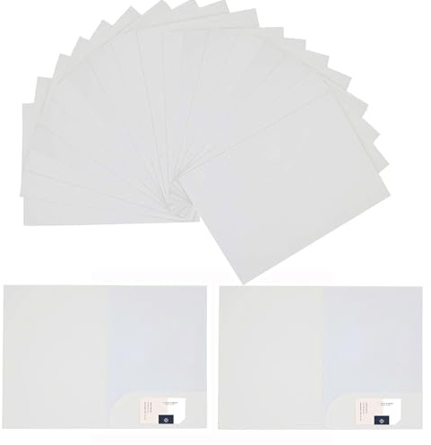 Cartellina Portadocumenti a4 Cartoncino A4 File di Carta kraft 350 gsm con Tasche Scomparto per Presentazioni, Progetti e Documenti, Cartelline in Cartoncino (20, Bianco)